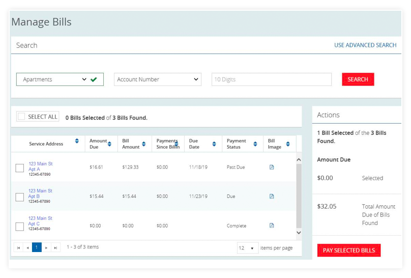 Manage Bills Dashboard Image