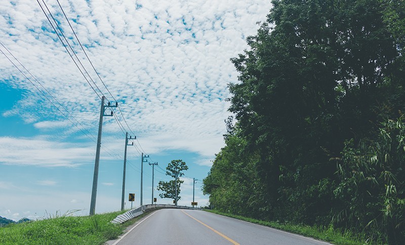 Utility Poles or Electric Power Poles along a road -  Rights of Way