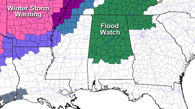 Rain amounts of 2-4 inches are expected.