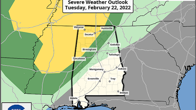 Storms could produce strong winds, hail and a tornado or two.