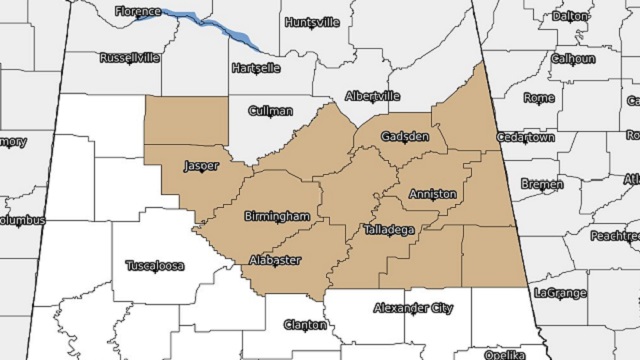 A wind advisory takes effect at noon for 13 central Alabama counties.