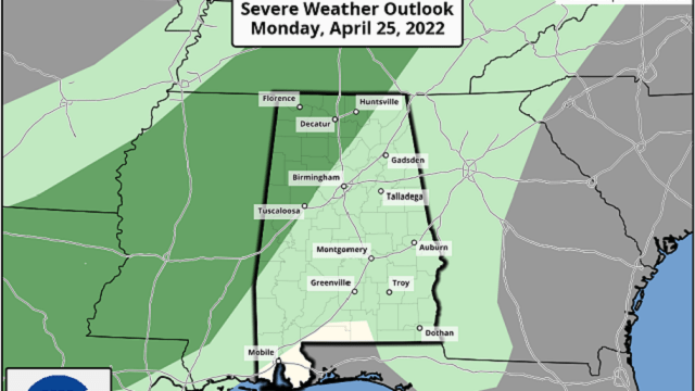 The broad risk of showers will come from about 3 p.m. until 6 a.m.