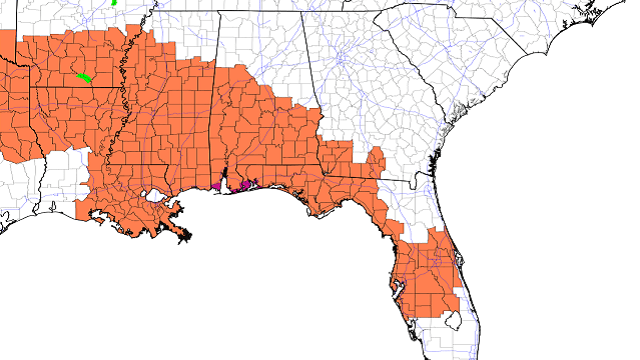 A heat advisory is still in effect for the southern half of the state.