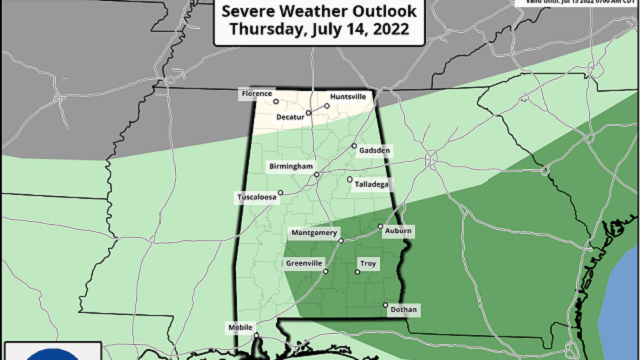 Flash flood warnings were issued for parts of Lee and Russell counties.