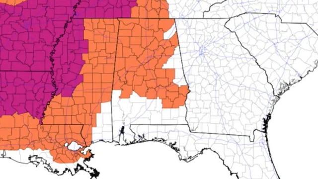 The chance of any one spot getting wet is 20-30%.