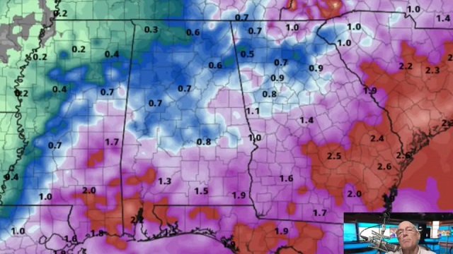 Odds of any one place getting wet are 30-40% most of the week.