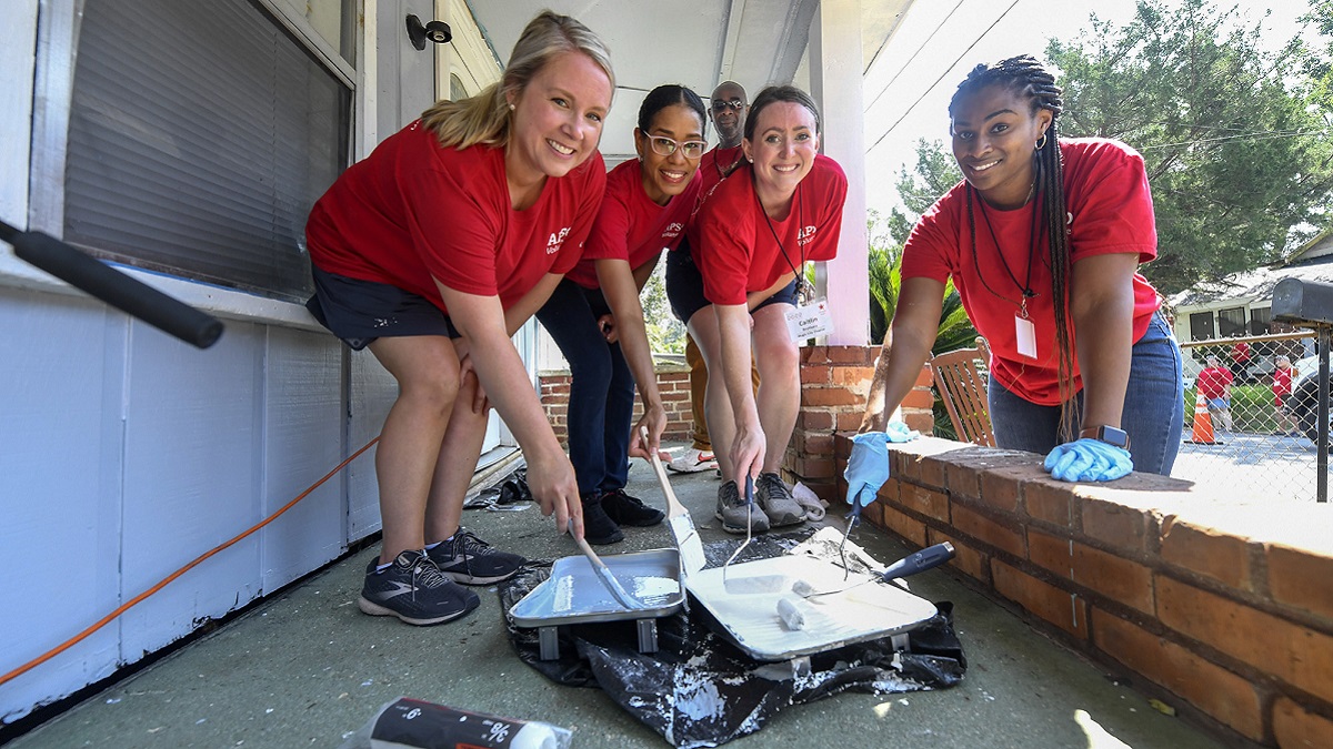 Volunteers took on four service projects in one day.