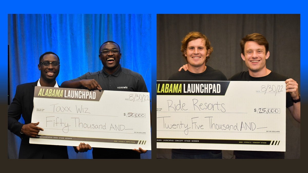 Two Birmingham-based startups earned a combined $75,000 in non-dilutive funding at the Alabama Launchpad Cycle 2 2022 Finale on August 30. %