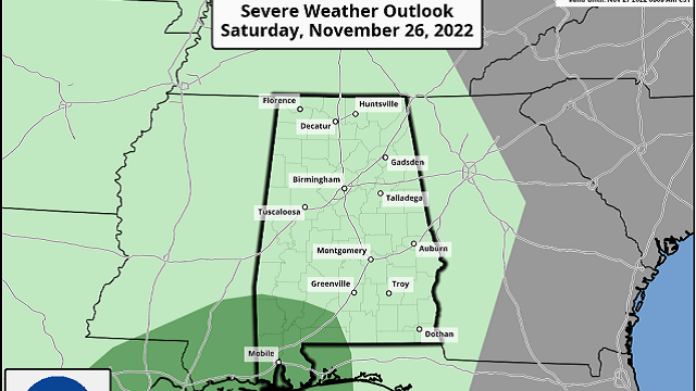 The main window for rain will come from about 9 tonight through noon Friday.