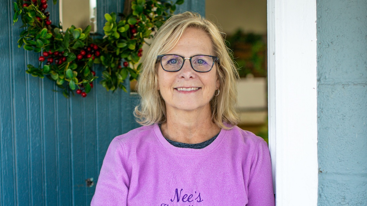 Farming and flowers are ways she connects with others.