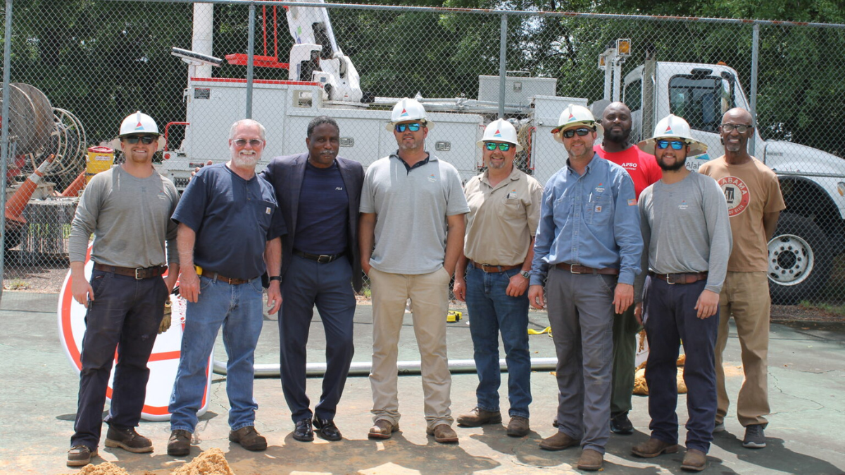 Plant Barry and Mobile Division volunteers of the Alabama Power Service Organization installed basketball goals in Prichard.
