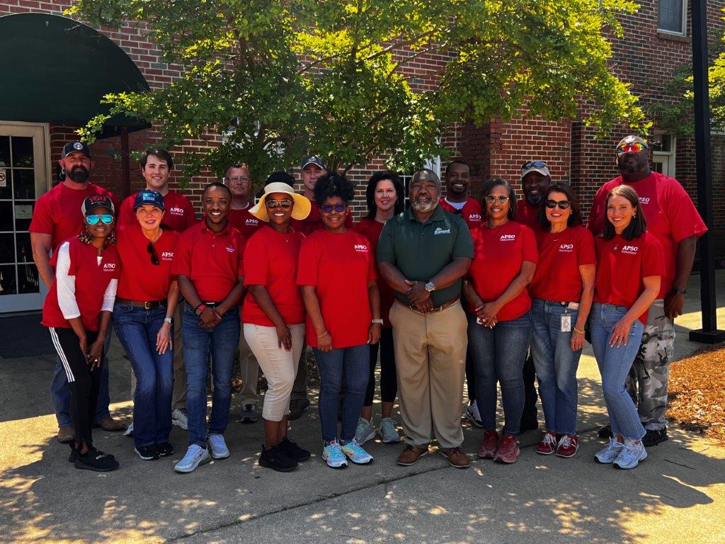 Volunteers from Alabama Power recently spent a day sprucing up the courtyard and grounds of Brantwood Children's Home.