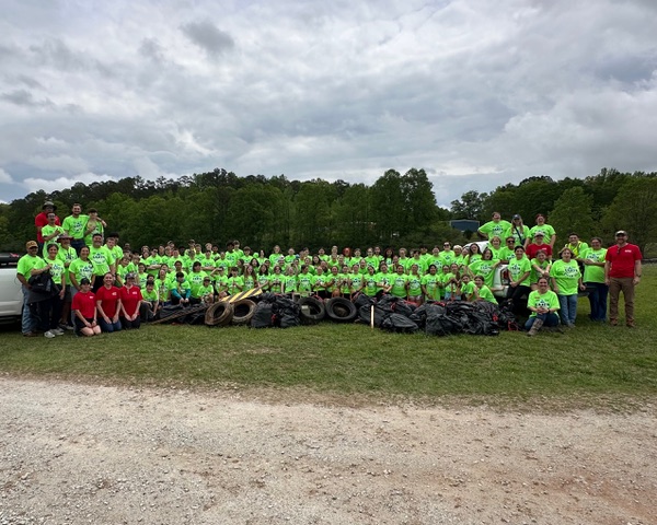 Seventh graders from Cleburne County Middle School took part in cleaning their community, picking up trash in multiple locations.