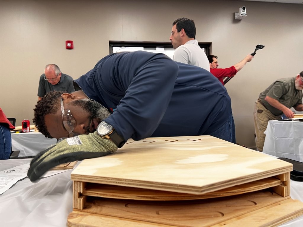 Alabama Power volunteers assembled bat boxes that were then painted by students from Oxmoor Valley Elementary School.