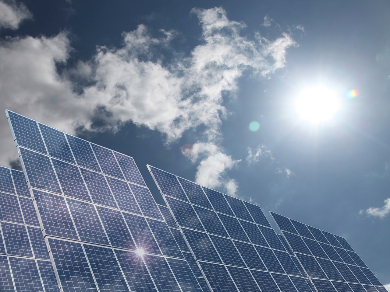 Solar panel on a clear day.