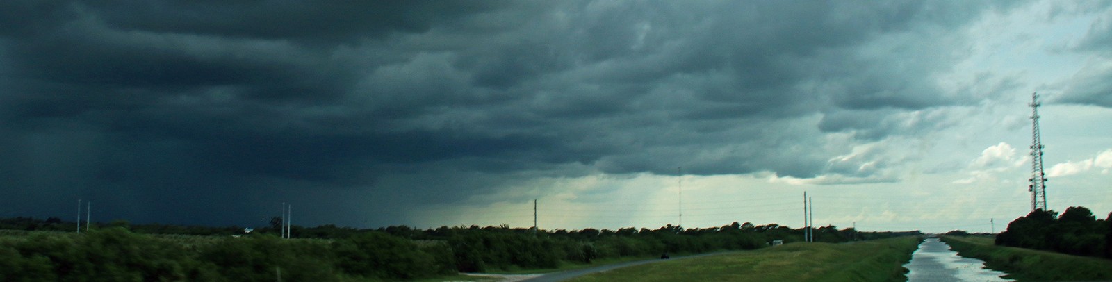 Storm clouds over landscape