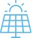 blue solar panel with sun rising icon