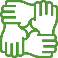 green holding hands icon