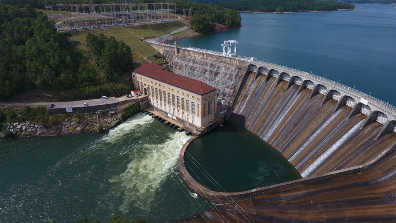 Arial image of Martin Dam.