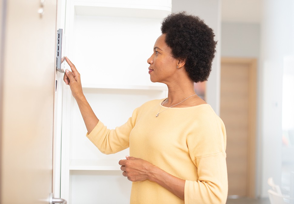 Woman living in an intelligent home
